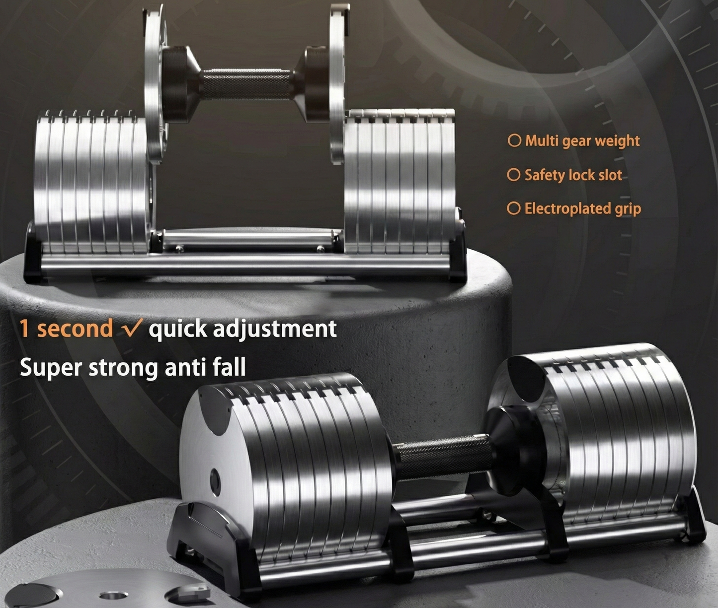 2 PCS - Adjustable Dumbbells